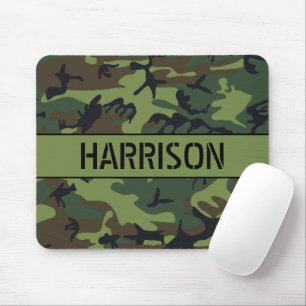 Camouflage met monogram muismat