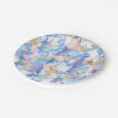 Camouflage Metallic Roze Blauw Goud Abstract Papieren Bordje (Gekanteld)