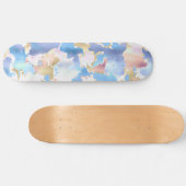 Camouflage Metallic Roze Blauw Goud Abstract Skateboard (Horizontaal)