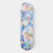 Camouflage Metallic Roze Blauw Goud Abstract Skateboard (Voorkant)