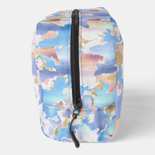 Camouflage Metallic Roze Blauw Goud Abstract Toilettasje (Rechts)