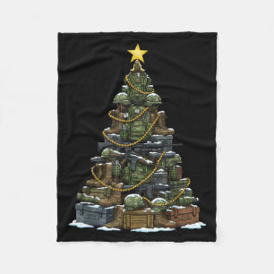 Camouflage Militaire Kerstboom Patriottisch Fleece Deken