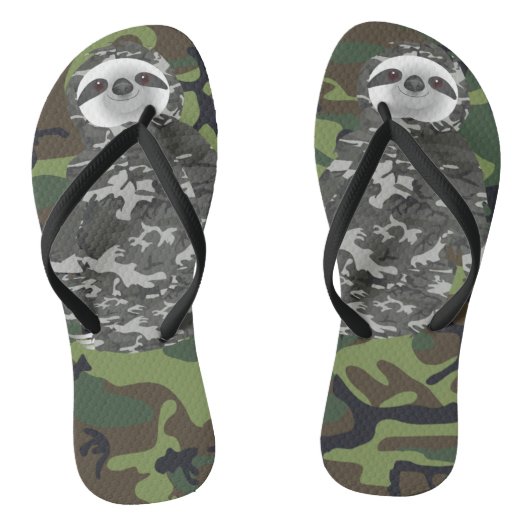 Camouflage Militaire Sleuf Teenslippers (Voetbed)