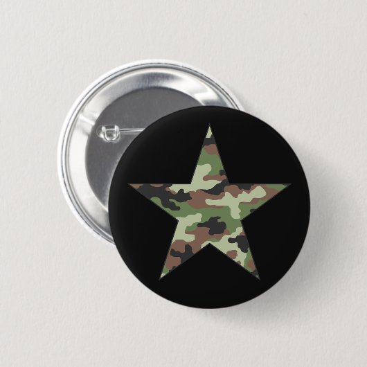 Camouflage Militaire Star Ronde Button 5,7 Cm (Voorkant /achterkant)