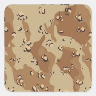 Camouflage militaire woestijn vierkante sticker