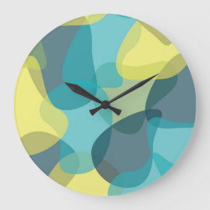 Camouflage, modern, cool, trendy, stedelijke geome grote klok