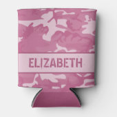 Camouflage Monogrammed Roze Koelbox Blikjeskoeler (Voorkant)