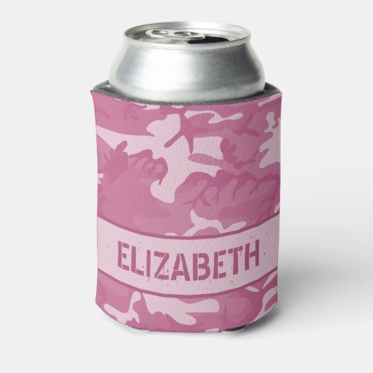 Camouflage Monogrammed Roze Koelbox Blikjeskoeler (Blikje Achterkant)
