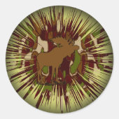 Camouflage Moose Break-out Camo Ronde Sticker (Voorkant)