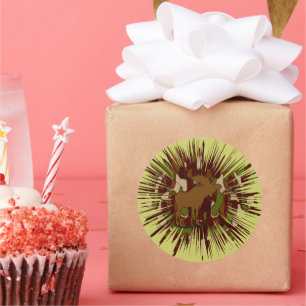 Camouflage Moose Break-out Camo Ronde Sticker