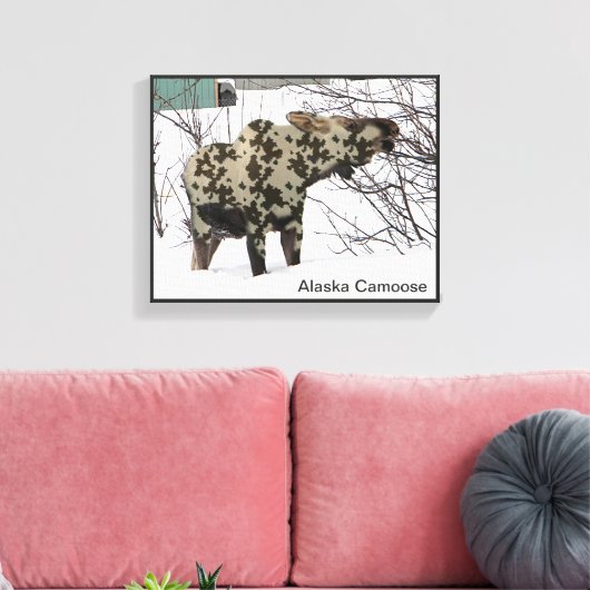 Camouflage Moose Canvas Afdruk (Insitu (Woonkamer))