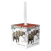 Camouflage Moose Kubus Ornament (Achter hoekig)