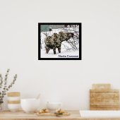 Camouflage Moose Poster (Keuken)