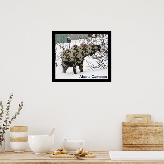 Camouflage Moose Poster (Keuken)