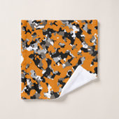 Camouflage noir gris orange Tan (Gant de toilette)