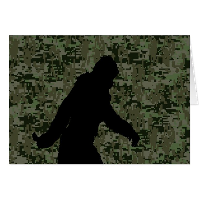 Camouflage numérique en silhouette noire Sasquatch (Devant horizontal)