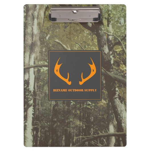 Camouflage Oranje Deer Antlers Outdoorzaken Klembord (Voorkant)