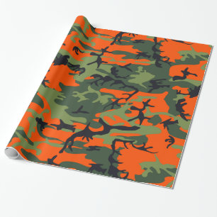 Camouflage Oranje jager Cadeaupapier