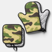 Camouflage Ovenwant & Pannenlap Set (Voorkant / Achterkant)