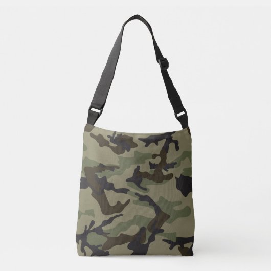 camouflage overdwarzak crossbody tas (Voorkant)