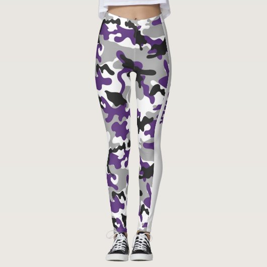 Camouflage Paarse GRL Power Leggings (Voorkant)