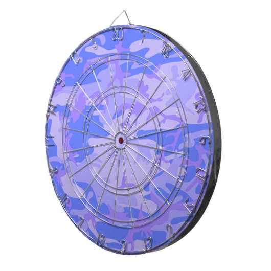 Camouflage pastel blauw Abstract patroon Dartbord (Voorkant Rechts)