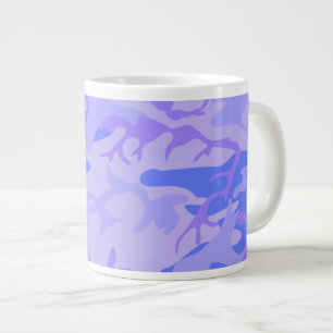 Camouflage pastel blauw Abstract patroon Extra Grote Beker