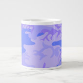 Camouflage pastel blauw Abstract patroon Extra Grote Beker (Voorkant)