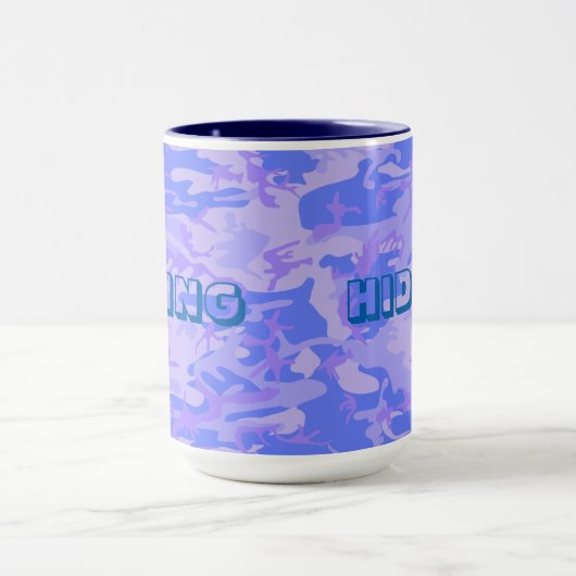 Camouflage pastel blauw Abstract patroon Mok (Midden)