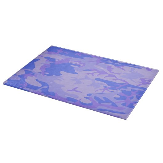 Camouflage pastel blauw Abstract patroon Snijplank (Hoek)