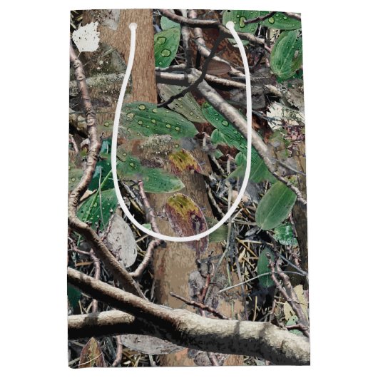 Camouflage Patroon 4 jagen Medium Cadeauzakje (Voorkant)