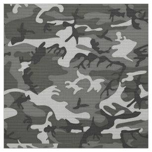 Camouflage Patroon, tinten van grijs met zwart Stof
