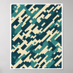 Camouflage Patroon Vector Art Wall Poster Decor