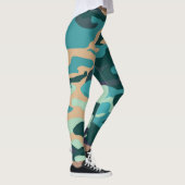 Camouflage Personnalisé Leggings Bleu, Vert (Droite)