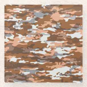 Camouflage Polka Dot: Abstract naadloos. Glazen Onderzetter