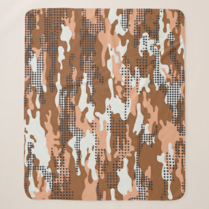Camouflage Polka Dot: Abstract naadloos. Sherpa Deken
