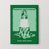 Camouflage rode kegel grappig verkeer kegel button (Voorkant)