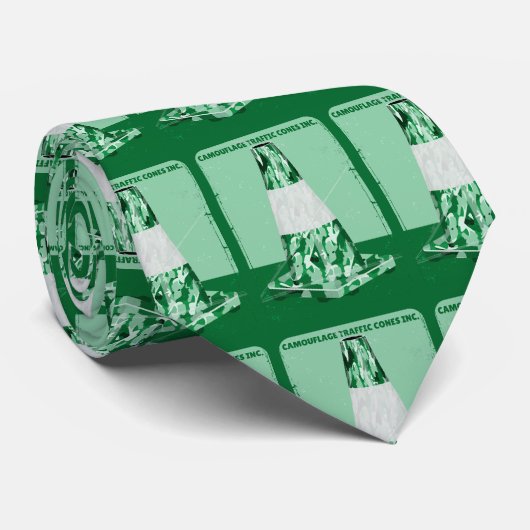 Camouflage rode kegel grappig verkeer kegel stropdas (Opgerold)