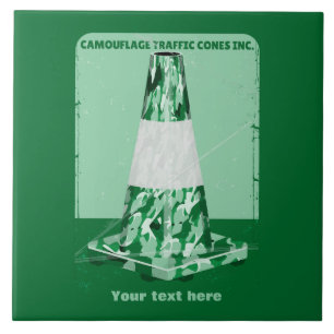 Camouflage rode kegel grappig verkeer kegel tegeltje