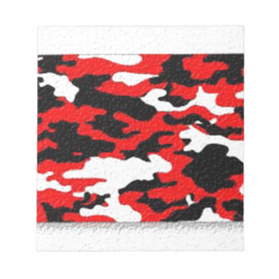 Camouflage Rode Patronen Notitieblok