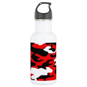 Camouflage Rode Patronen Waterfles