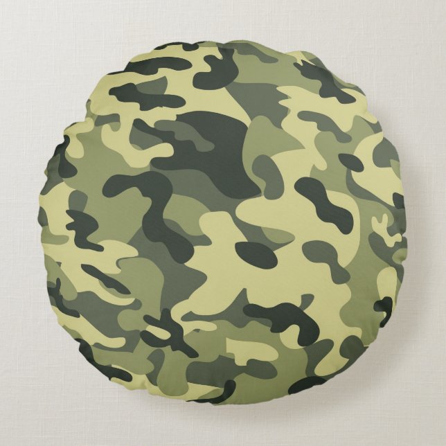 Camouflage Rond Kussen (Voorkant)
