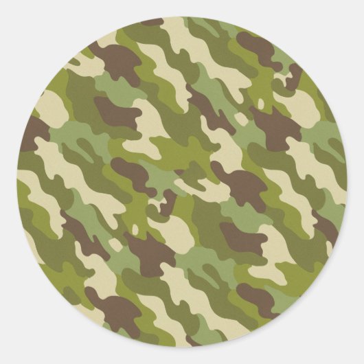 Camouflage Ronde Sticker (Voorkant)