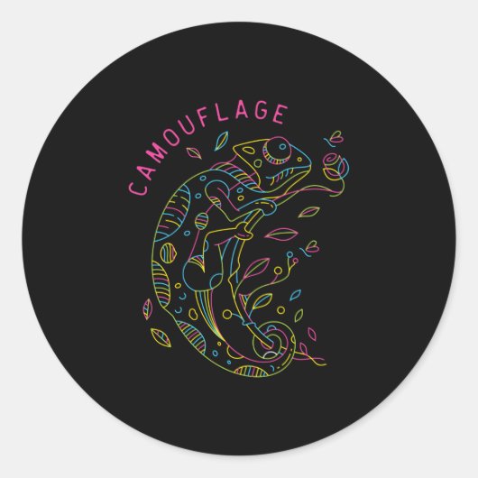 Camouflage Ronde Sticker (Voorkant)