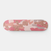 Camouflage Roos Gold Blush Roze Camo Legerpatroon Skateboard (Horizontaal)