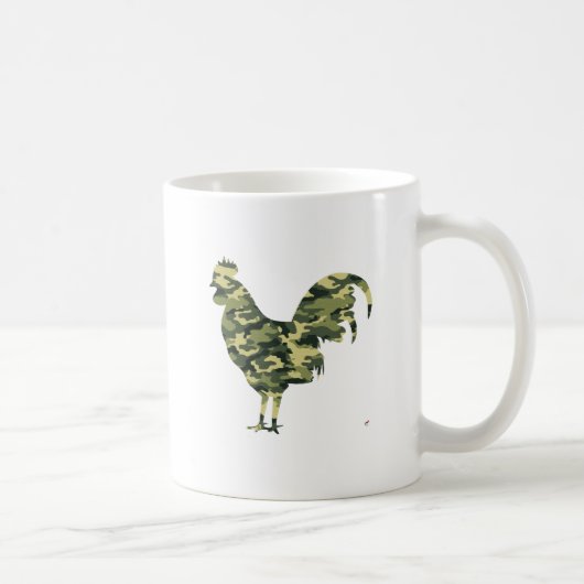 Camouflage Rooster Silhouette Koffiemok (Rechts)