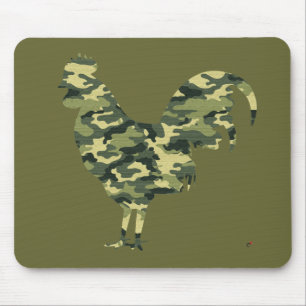 Camouflage Rooster Silhouette Muismat