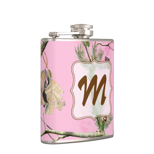 Camouflage rose Chasse Monogramme Flacon Whiskey (Droite)
