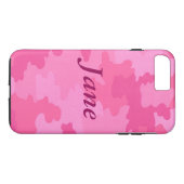 Camouflage rose chaud personnalisé iPhone 7 Coque (Dos (Horizontal))