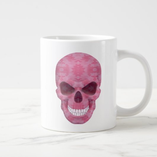 Camouflage rose Crâne Jumbo Mug (Droite)
